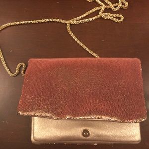 Pink, glittery evening bag